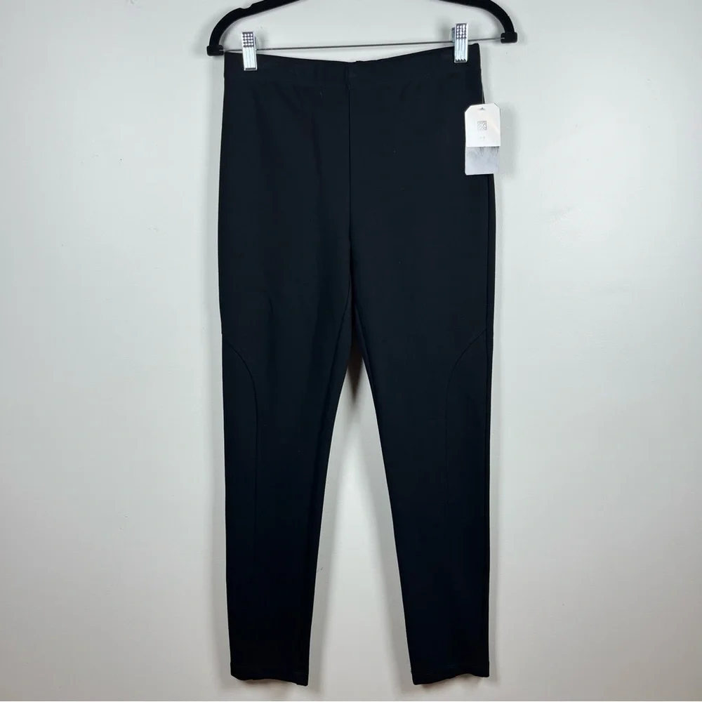 NEW CLARA SUN WOO PONTE KNIT SLIM RIDER PANT Black XS Preppy Minimalist PT1A